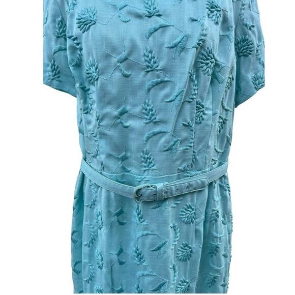1960s Vintage Amy Vanderbilt by Bristol Dress, Mint/Aqua Size 10/12 Large - Picture 4 of 8